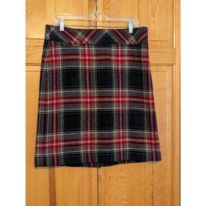 L.L. Bean Women's Tartan Pencil Skirt - Red, Black, and Yellow